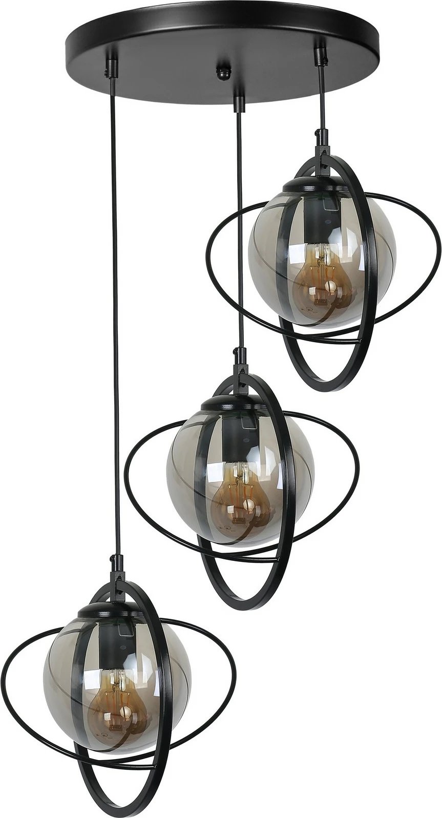 Llambë tavani Opviq, 8774-3, trup metalik, ngjyrë e zezë dhe fume