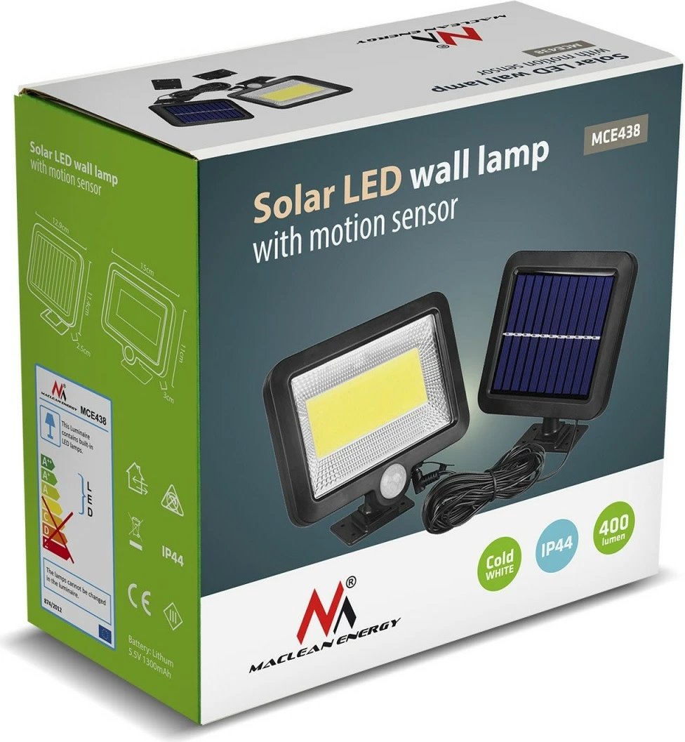 Projektor LED diellor Maclean MCE438 me sensor, i zi