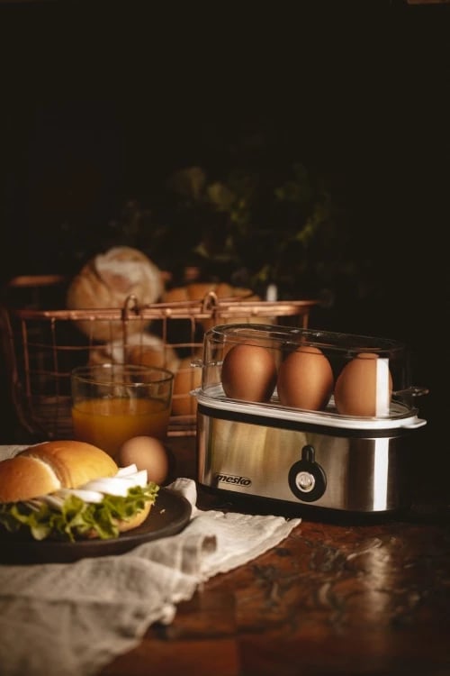 Zierëse vezësh, Mesko, MS 4485, 1-3 vezë, nivele zierjeje soft/medium/hard, 210W (350W max), mbyllje automatike, metal, argjend