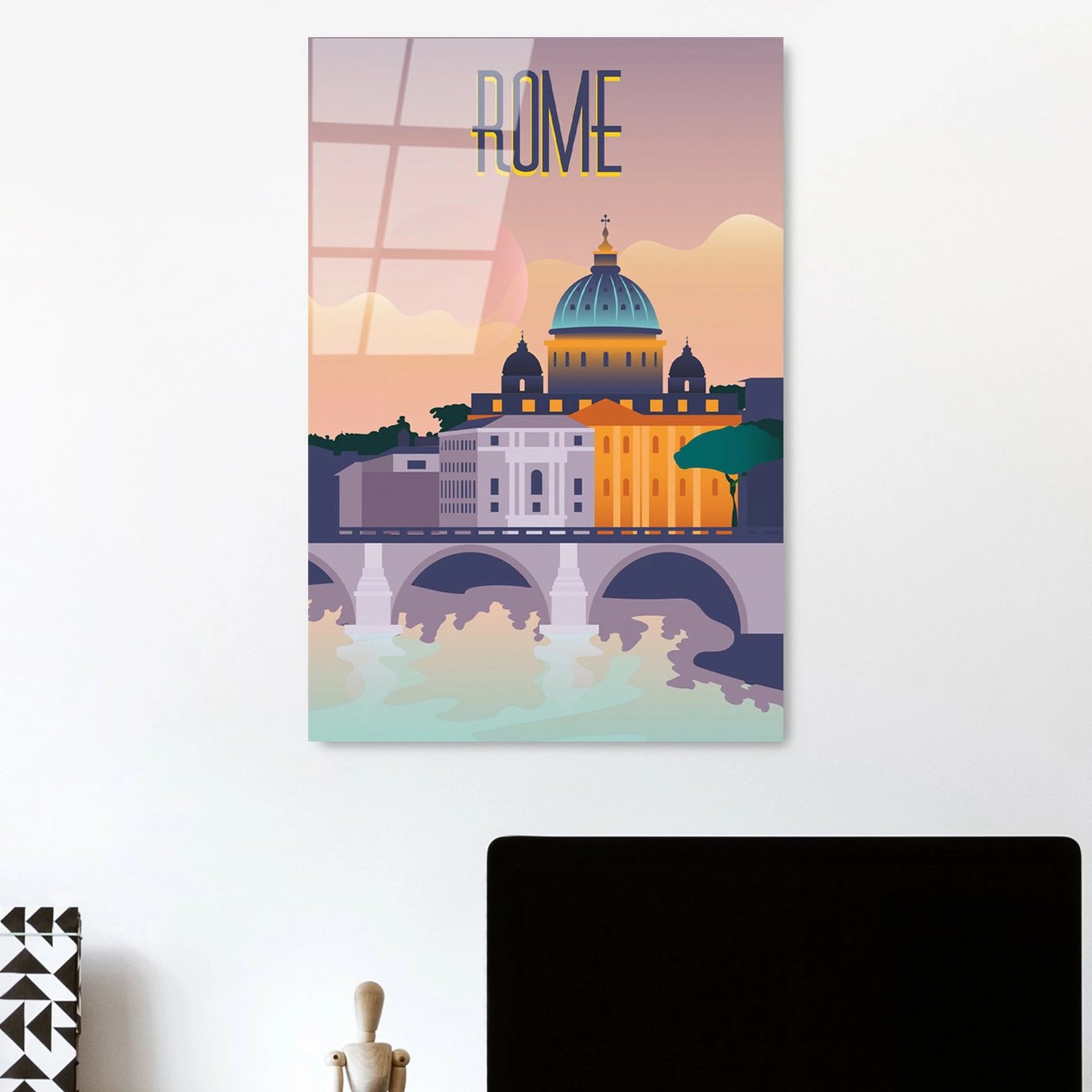 Pikturë dekorative prej xhami të temperuar, Wallity, UV-1026, 30x45cm