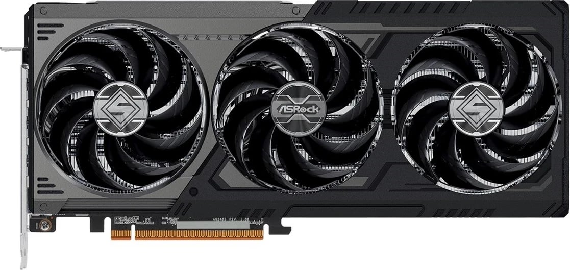 Kartë grafike ASRock AMD Radeon RX 9070 XT Steel Legend Dark, 16 GB, e zezë