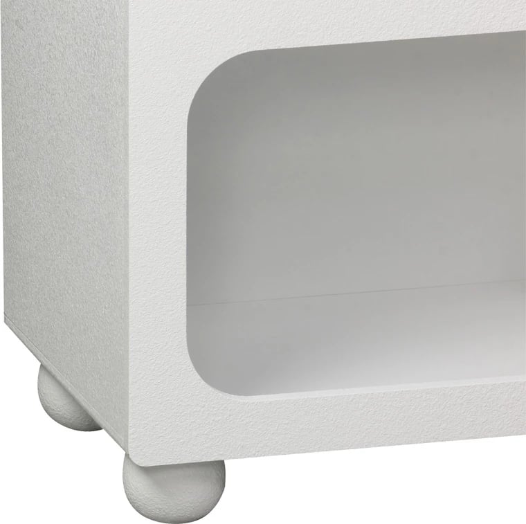 Bufe Emersi me rafte, MDF, ngjyrë e bardhë, 164x34x76cm