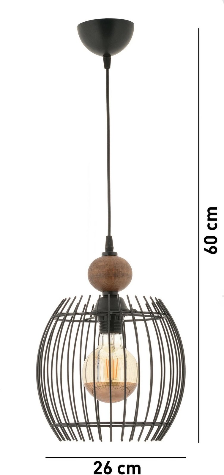 Llambë tavani Opviq, Lillian, dru, e zezë, natyrale Llambë tavani Opviq, Lillian, dru, e zezë, natyrale