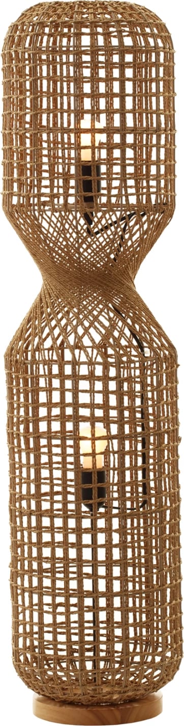 Llambë dyshemeje FH4358 metal-letër litar ngjyrë kafe - 2 llamba Φ25x102Hcm