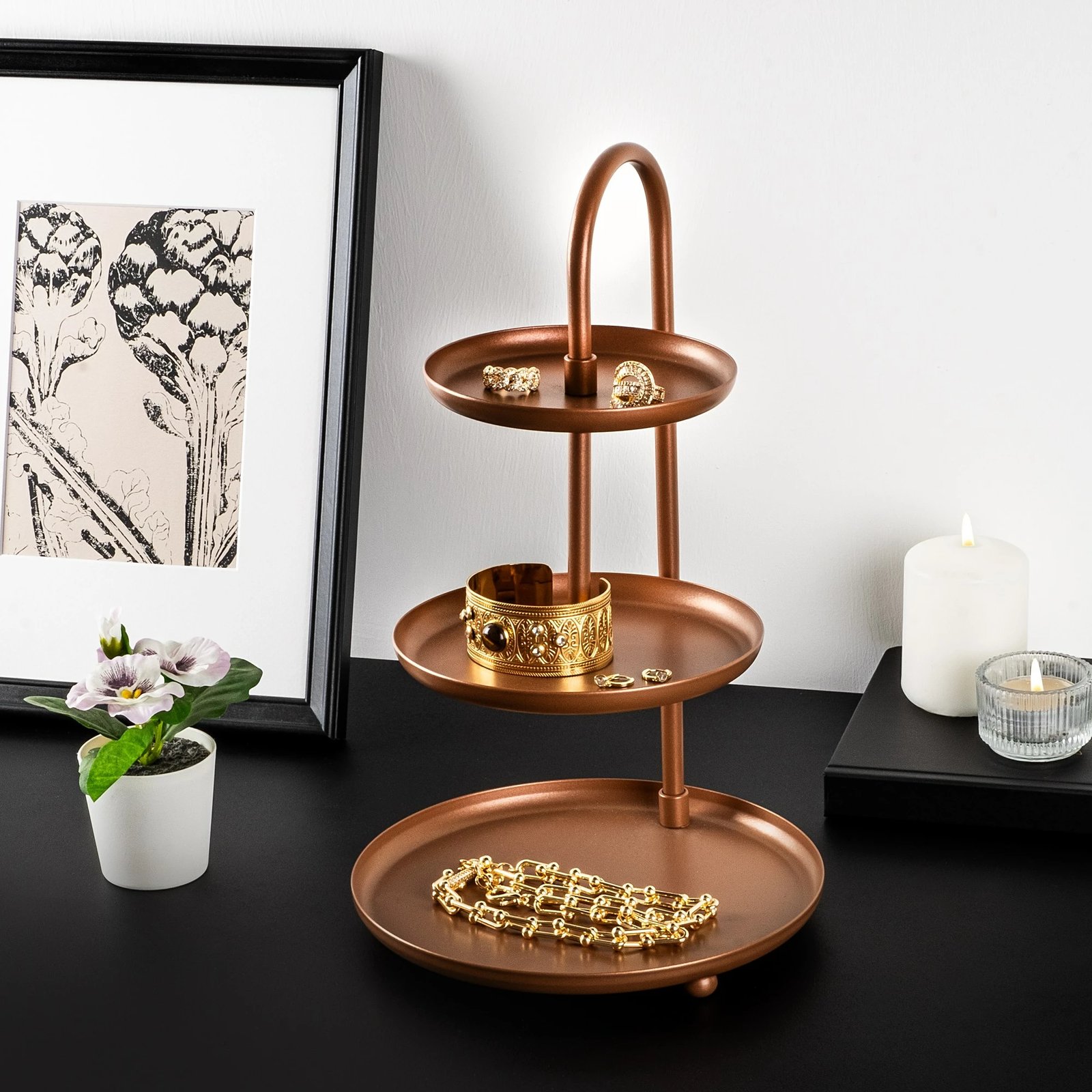 Aksesor dekorativ metalik, bakër, Evila Originals, Kalkı-A, 20x32cm