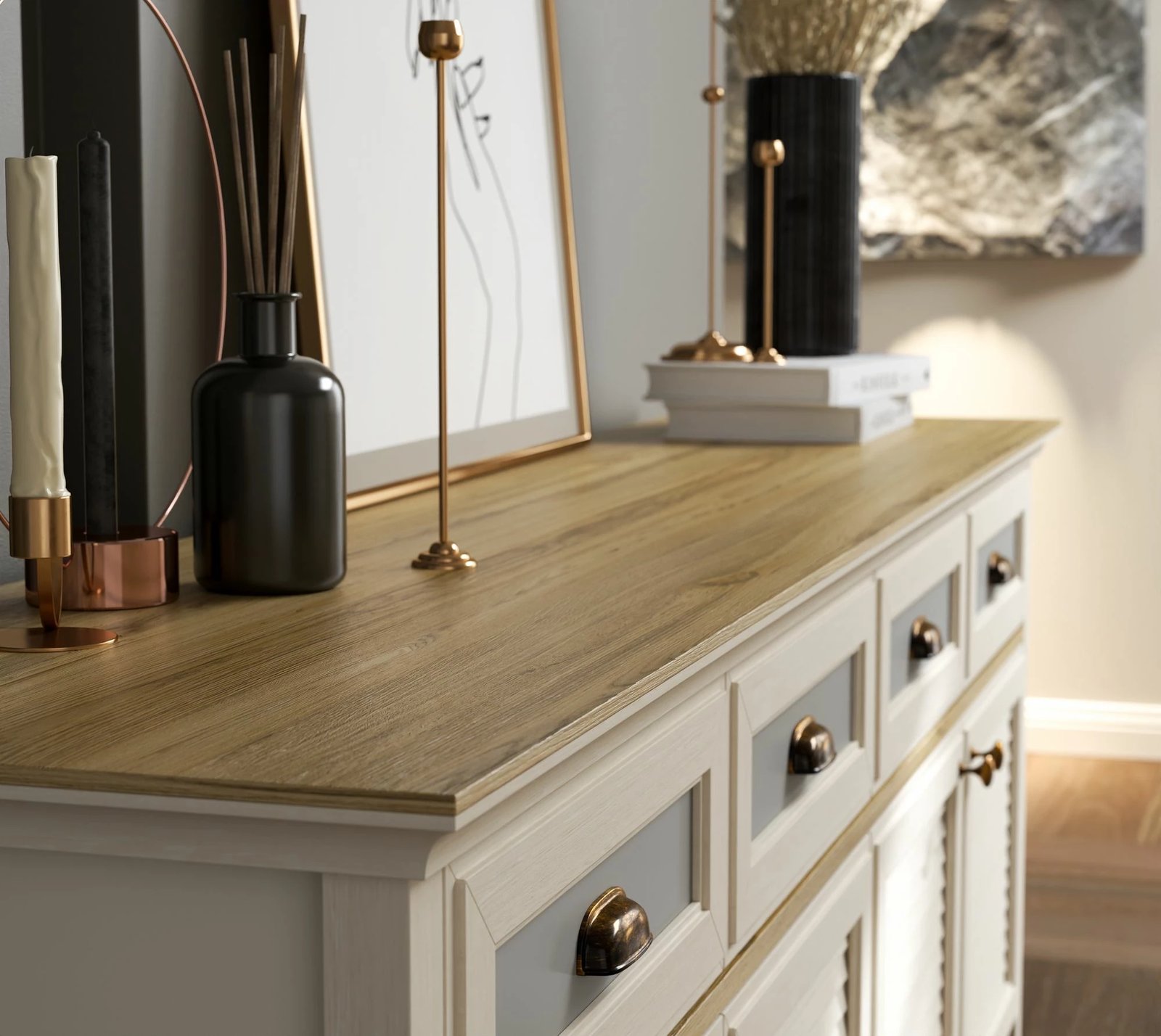 Konsol Skye Decor, FRN-21009, krem, lis, gri