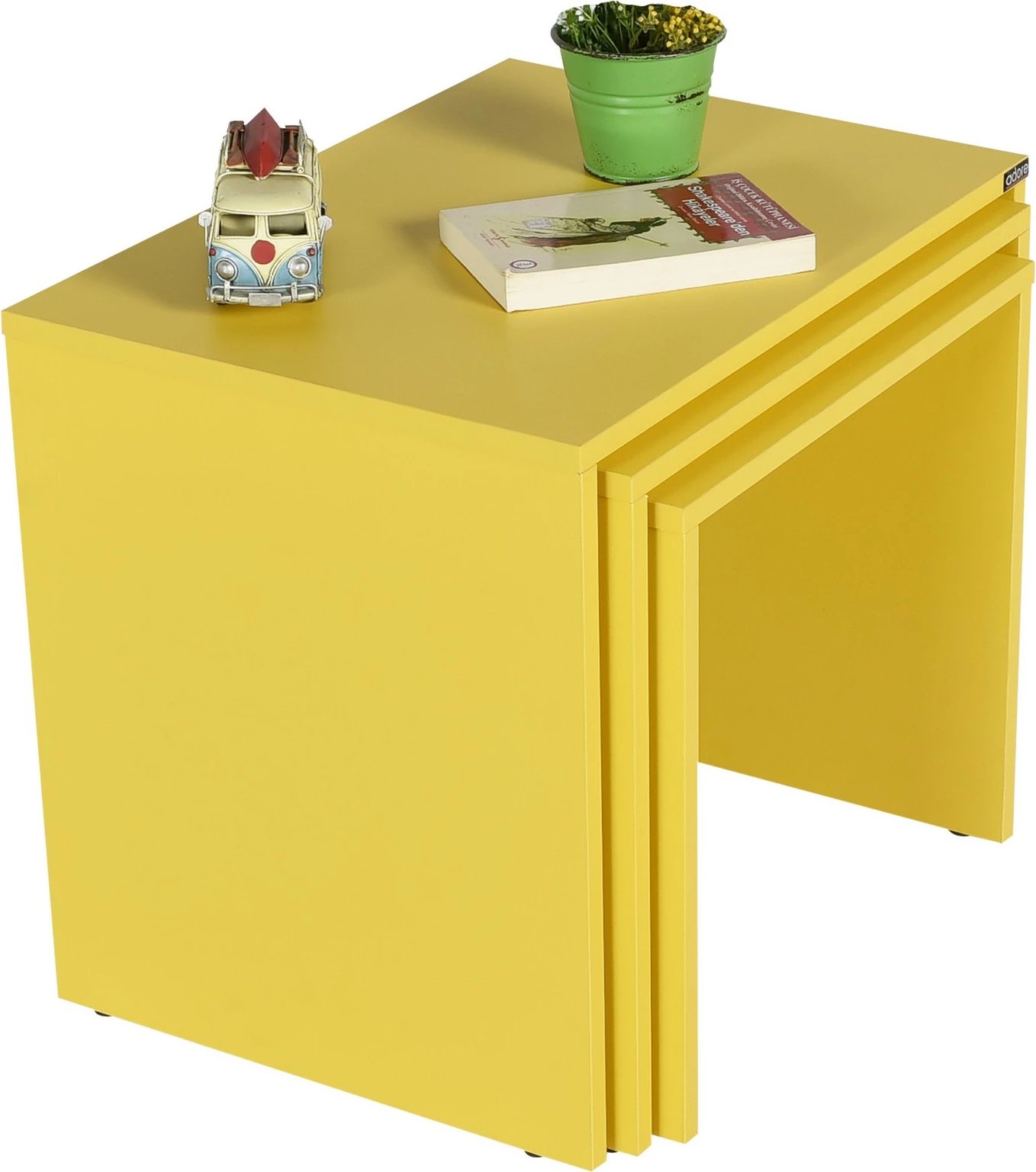 Set tavolinash të vendosshme, ngjyrë e verdhë, Hanah Home, Shp-103-Hh-1