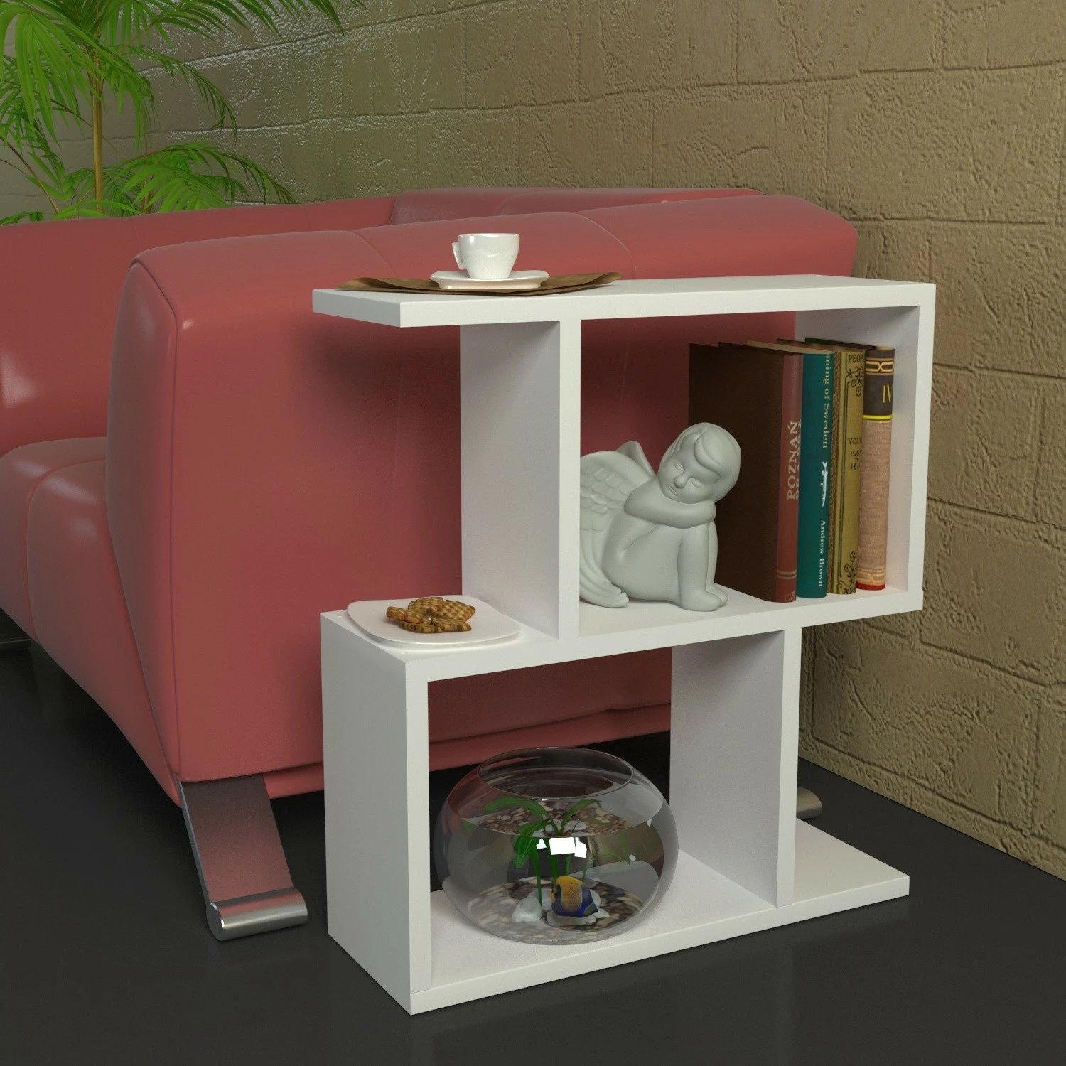 Tavolinë anësore Hanah Home, Karinus, e bardhë