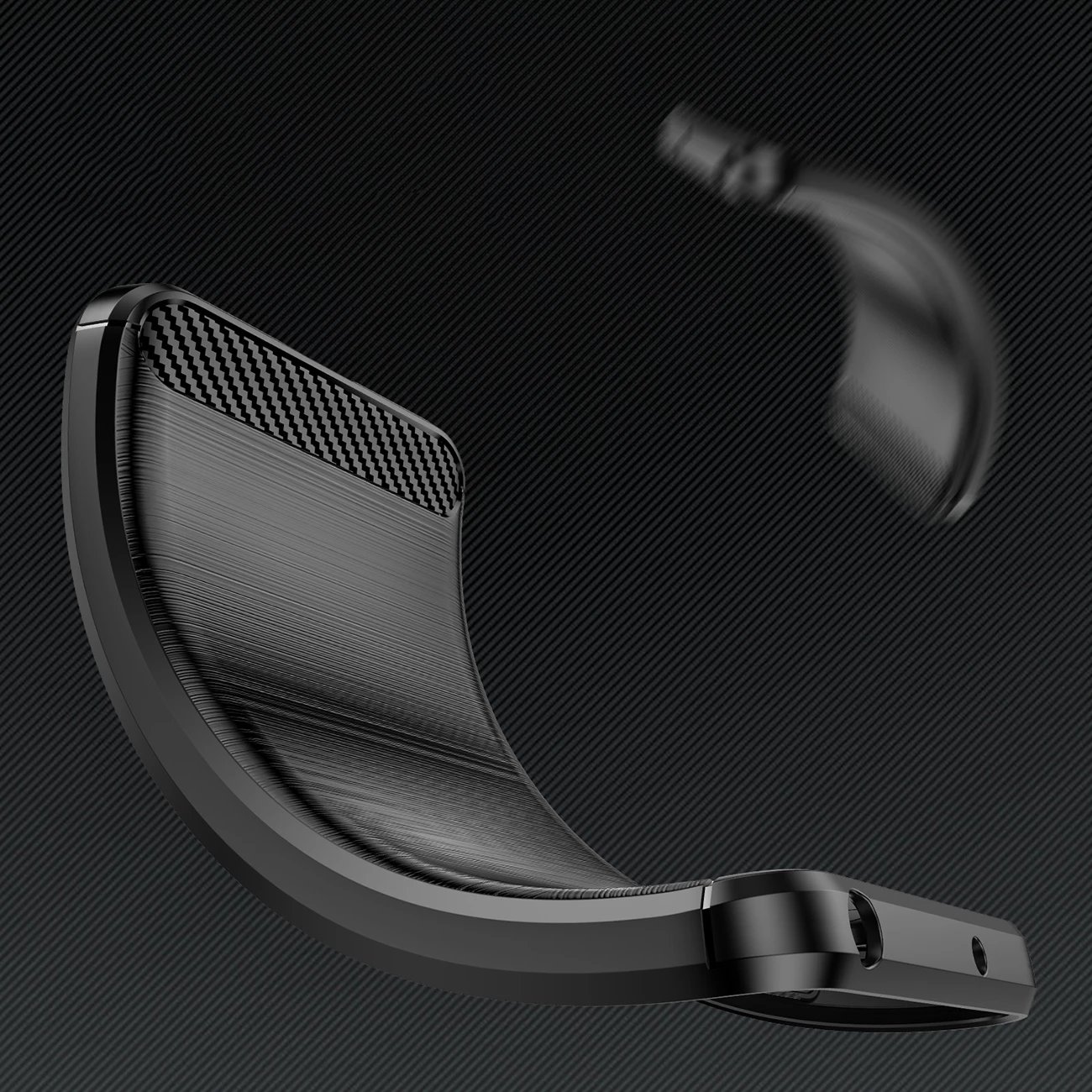 Mbështjellës Hurtel Carbon Case për iPhone 16 Pro, TPU, i zi