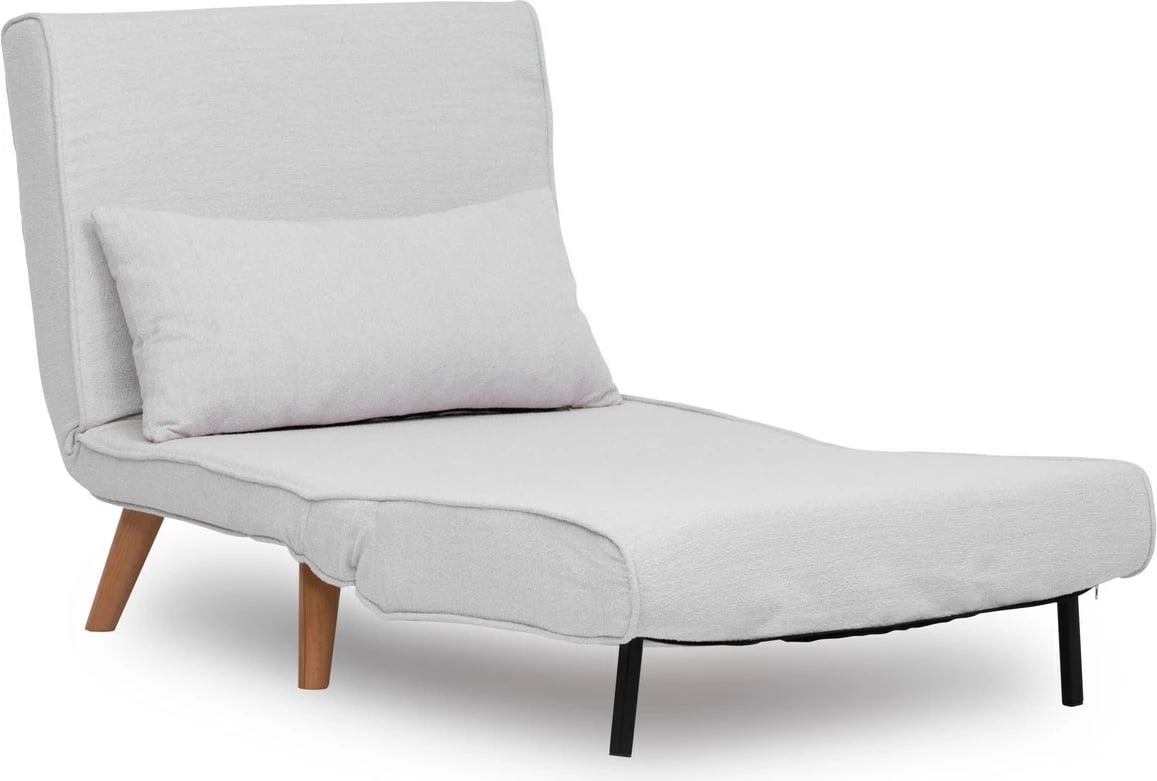 Krevat-karrige një vendi Atelier del Sofa, Folde Single, material teddy, e bardhë