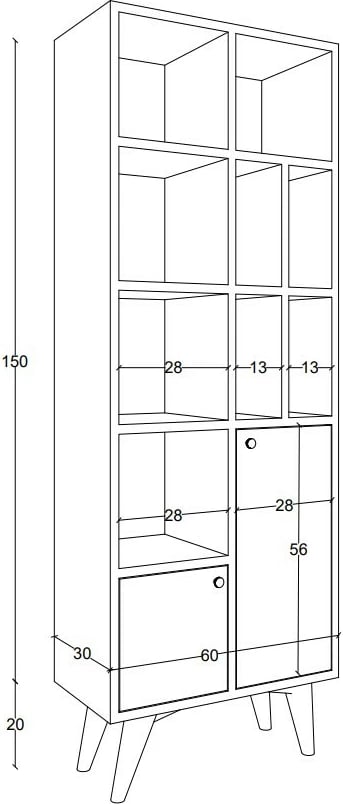 Raft librash Skye Decor, anthracite dhe lis, Lasko