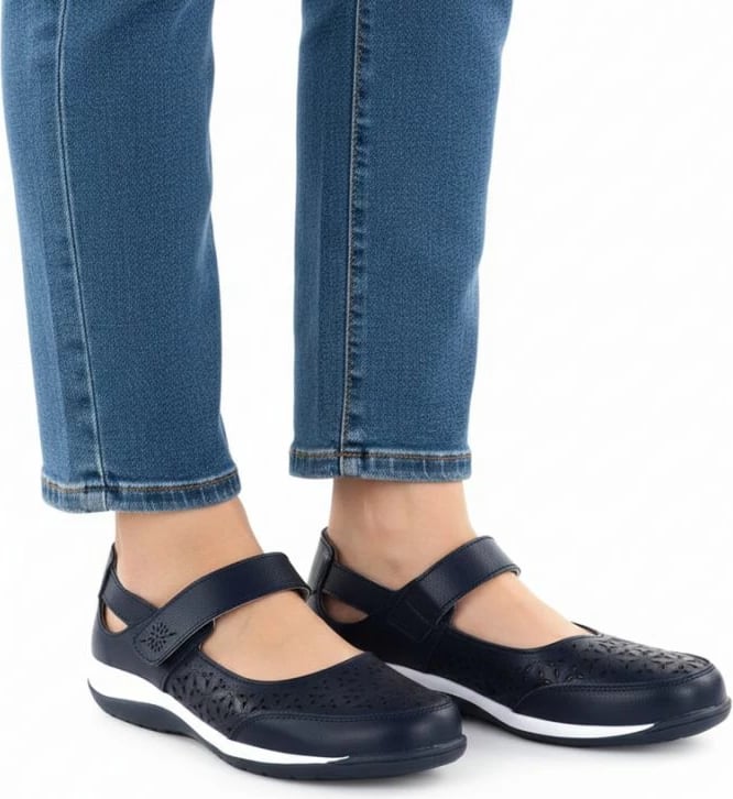 Këpucë lëkure për femra Jezzi, navy blue