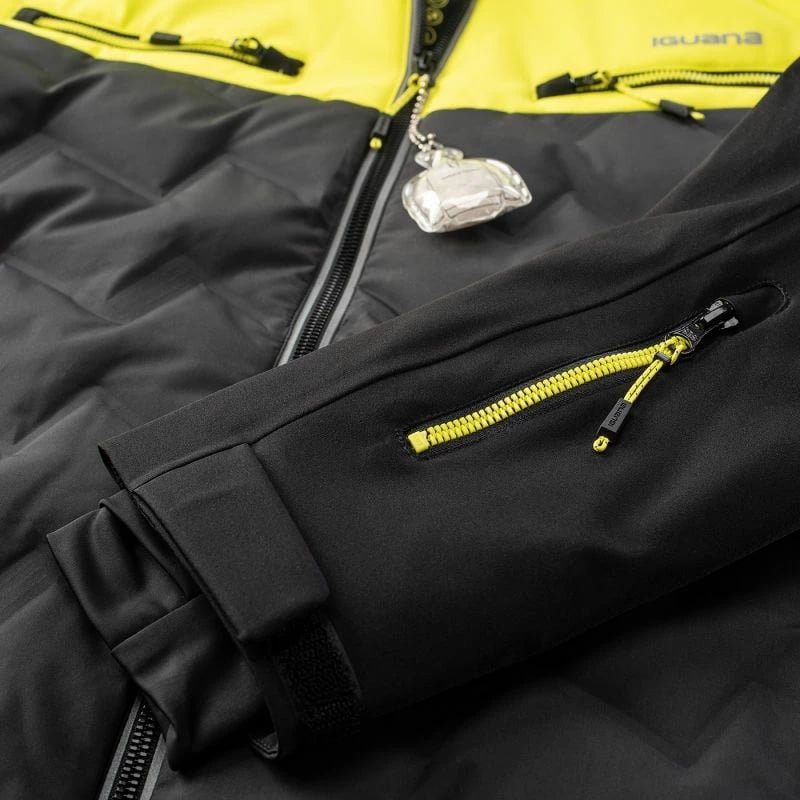 Jakne ski për meshkuj Iguana, zi-verdhë