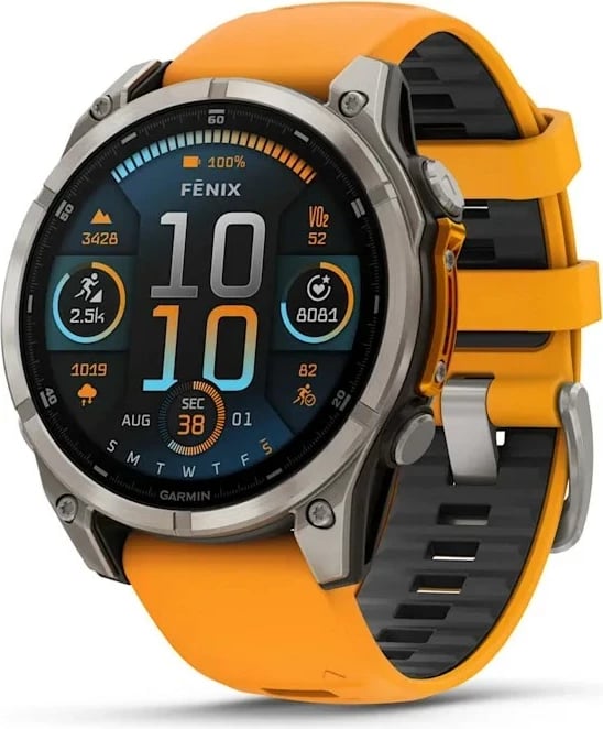 Smartwatch Garmin fenix 8, 47 mm, 32 GB, AMOLED, GPS, rrip portokalli