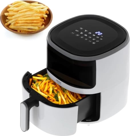Fritezë ajri furrë, Camry CR 6313, 5 L, 12 programe, 80–200°C, ekran LED me prekje, vonesë nisjeje, e bardhë