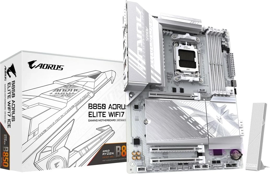 Pllakë amë Gigabyte B850 AORUS ELITE WIFI7 ICE, Socket AM5, e bardhë