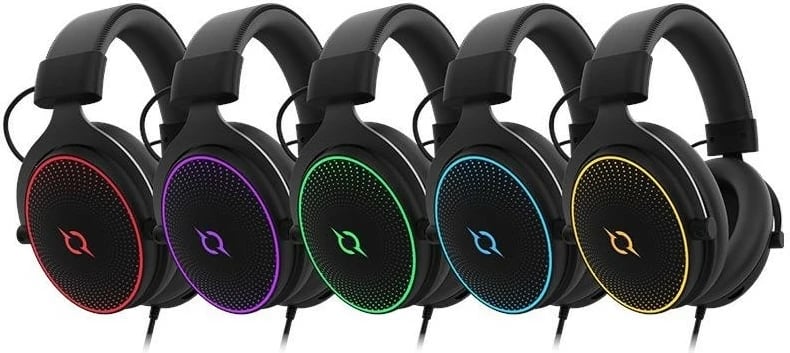 Kufje gaming AQIRYS Carina, 7.1, me mikrofon të ndashëm, ARGB, USB, e zezë