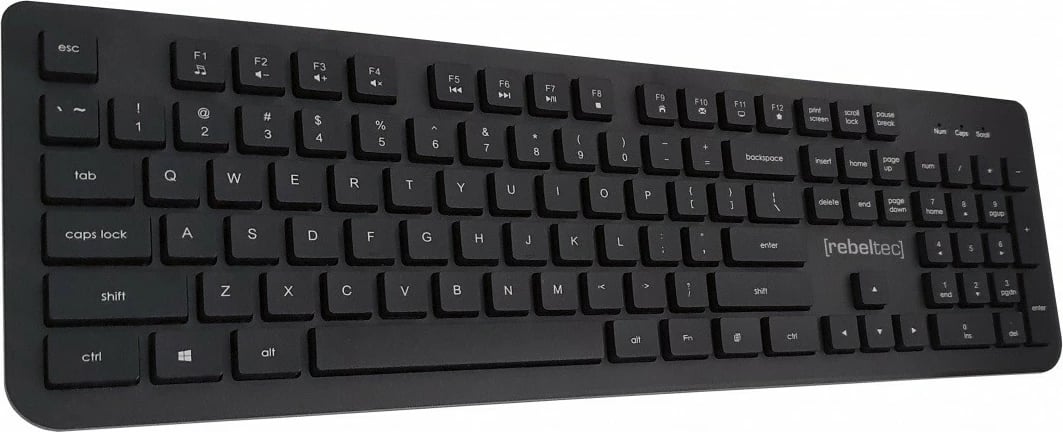 Tastierë kompjuteri Rebeltec Solidero, me kabllo USB, Full Size, e zezë