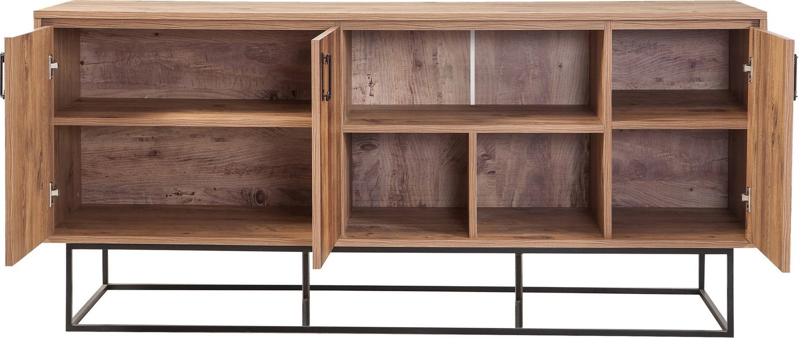 Konsolë Quantum Medula, ngjyrë pishë Atlantike dhe e zezë, 180x80x40cm