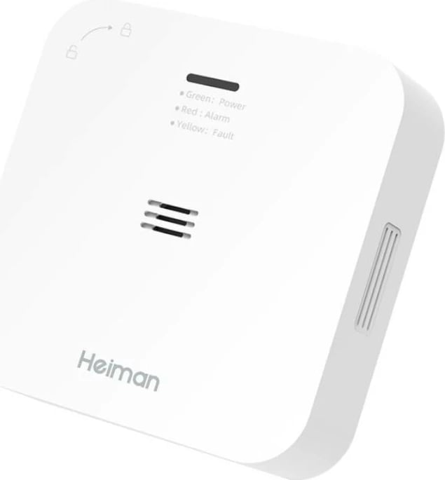 Detektor monoksidi karboni Heiman WS-720ES, smart WiFi, Tuya, i bardhë