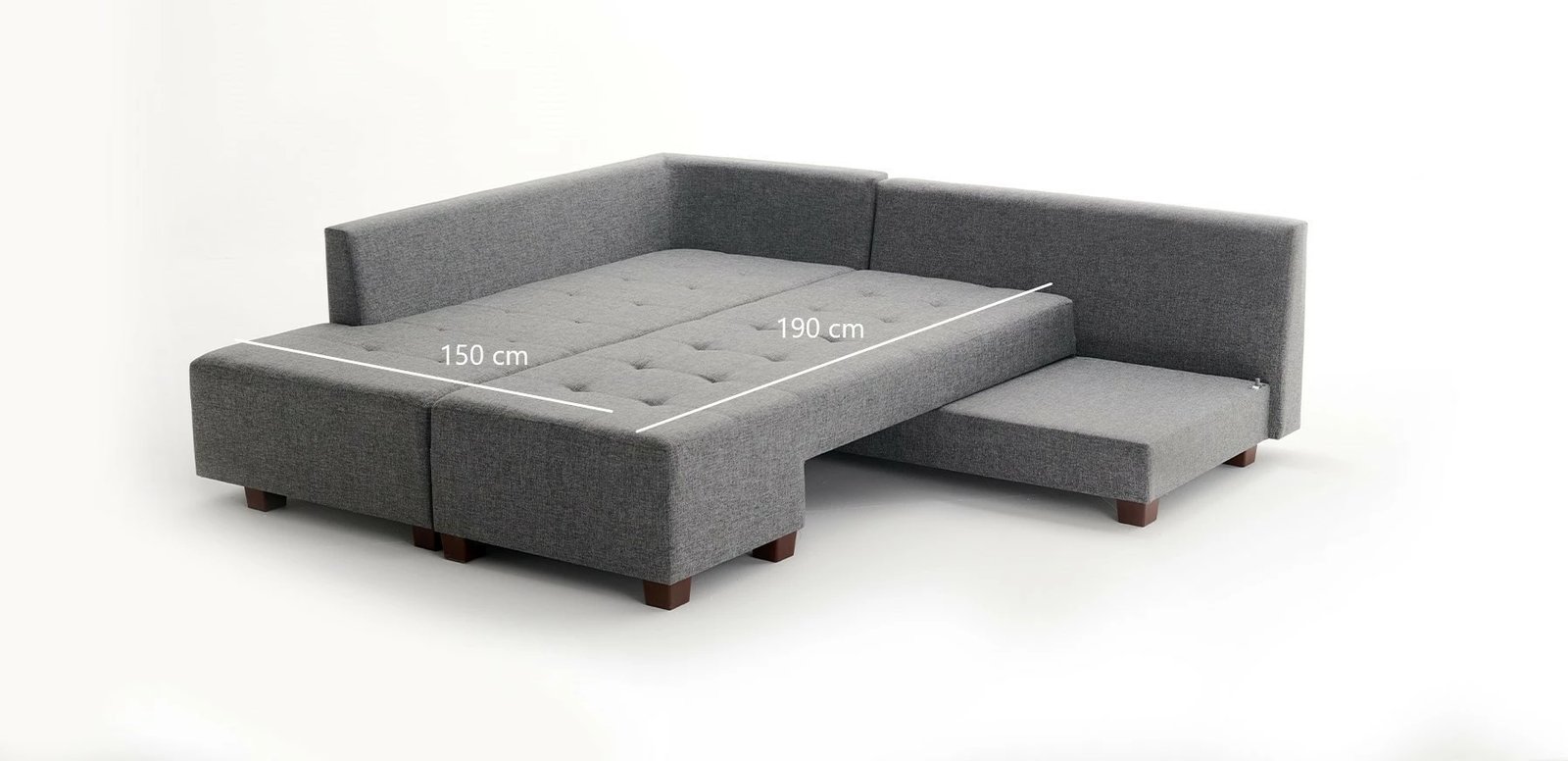 Kënd-sofë krevati Atelier del Sofa, kënd-sofë Manama majtas, ngjyrë gri