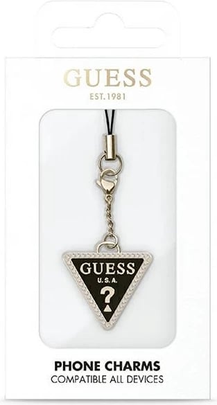 Varëse për telefon Guess Triangle Diamond Charm me rhinestone, Ari/Zeze