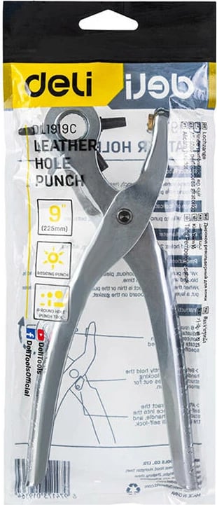 Pinca për shpuarje lëkure Deli Tools EDL1919C, 9", argjendtë