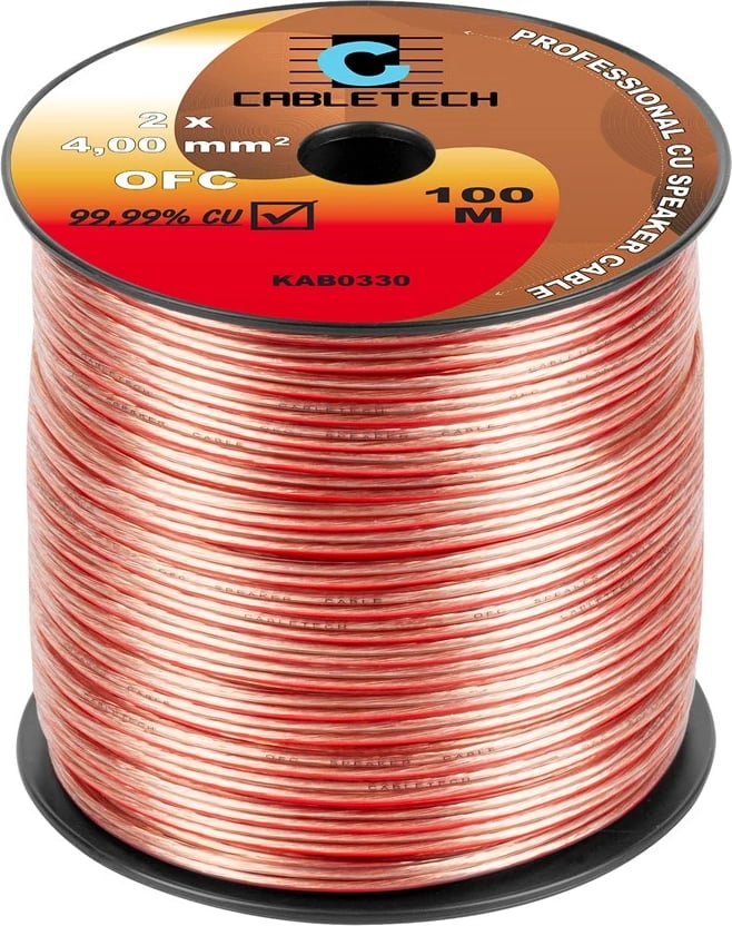 Kabllo altoparlanti CABLETECH LEC-KAB0330, OFC, 2x4.00mm², 100m