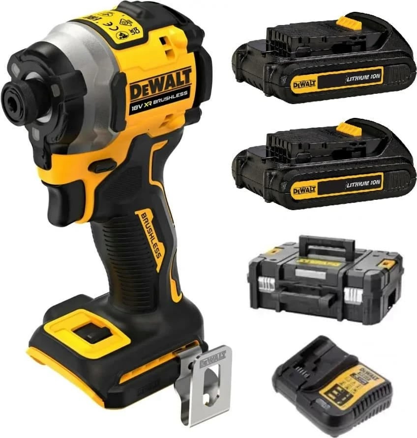 Driver impakti DeWalt DCF850D2T-QW, 18V, 2x2Ah, 205Nm, me valixhe, Verdhë