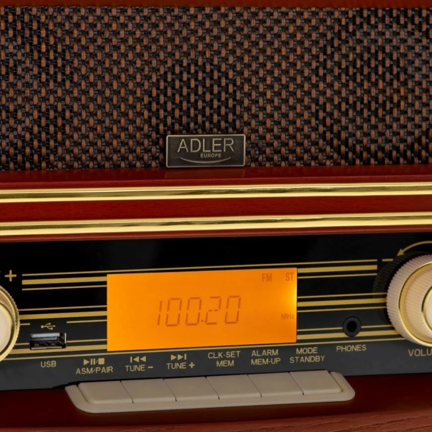 Radio retro Adler AD1187 me Bluetooth, USB, FM, ngjyrë dru