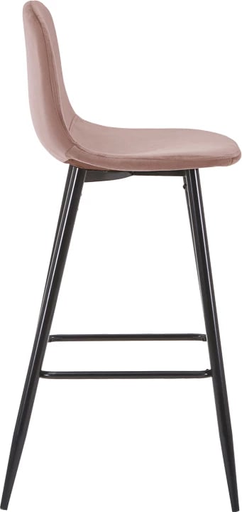 Karrige për bar mesatare Bella, ngjyrë mollë e kalbur, këmbë metali të zeza, 41x47x93cm