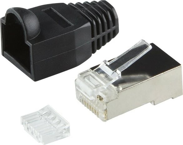 Set konektorë RJ45 CAT.6 LogiLink MP0022, 100 copë, i mbrojtur, zi