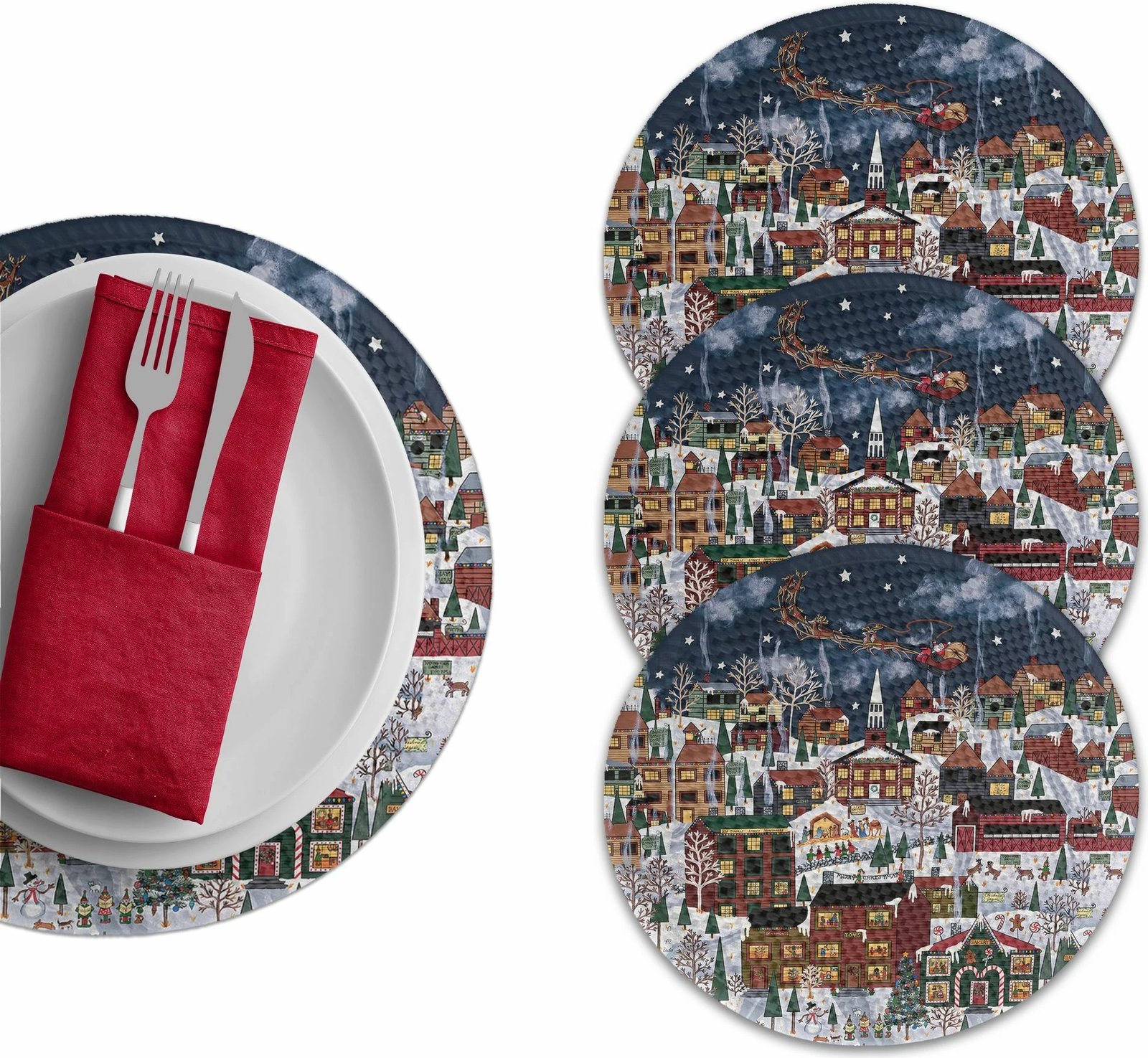 Set nënshtruesish tavoline Hermia Concept, shumëngjyrësh, 4 copë, 37cm