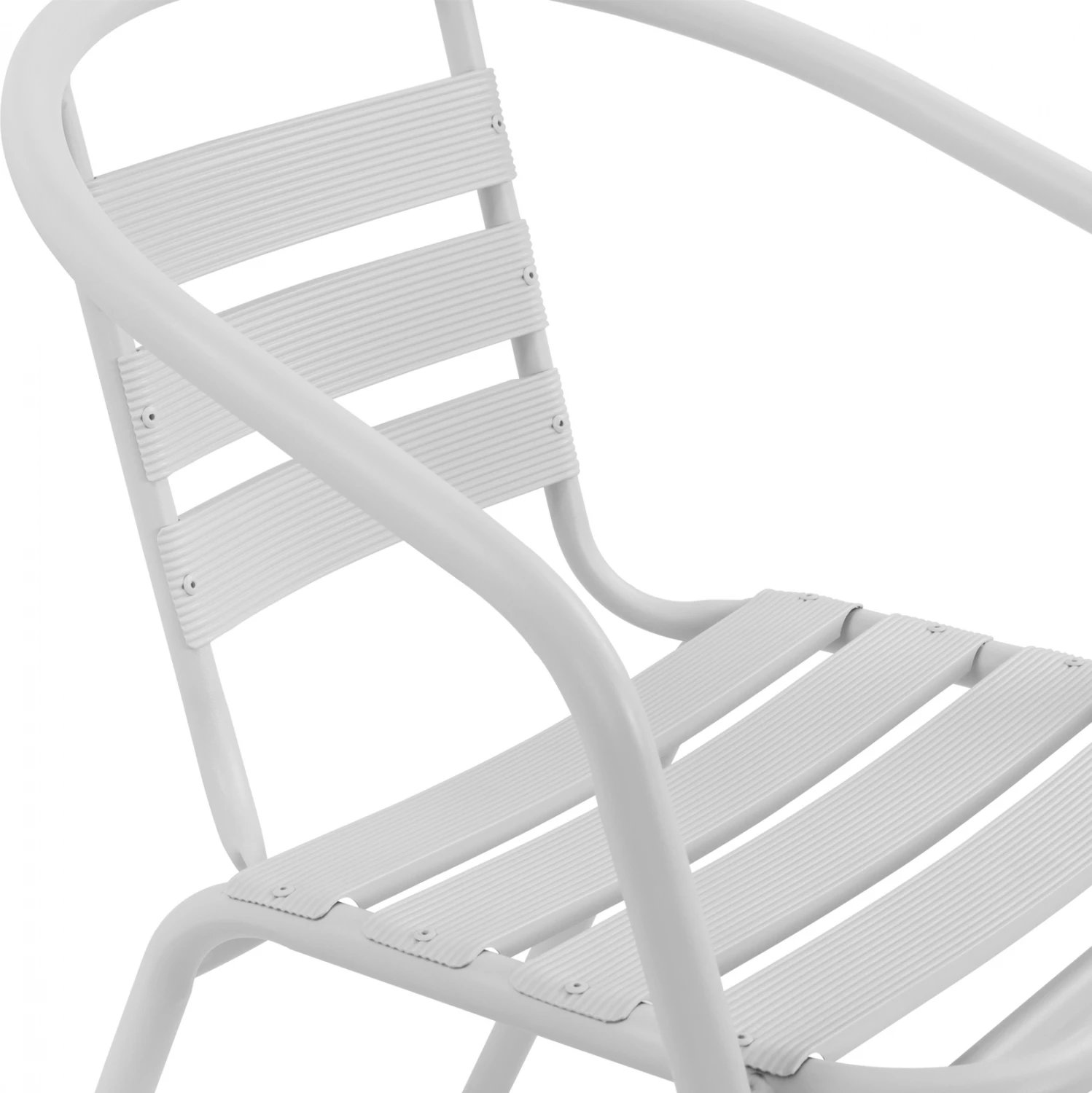 Karrige Laura Metalike e Bardhë me feta alumini FH5037.02 54x59x73cm