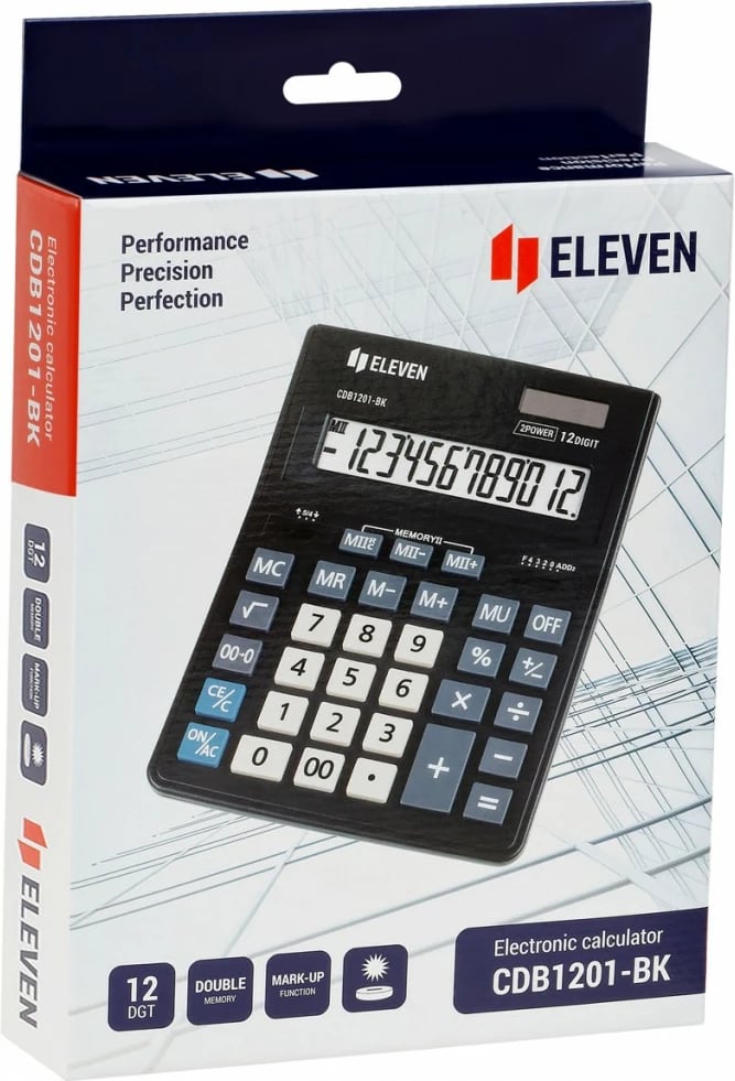 Kalkulator zyre ELEVEN CDB 1201BK, 12 shifra, i zi
