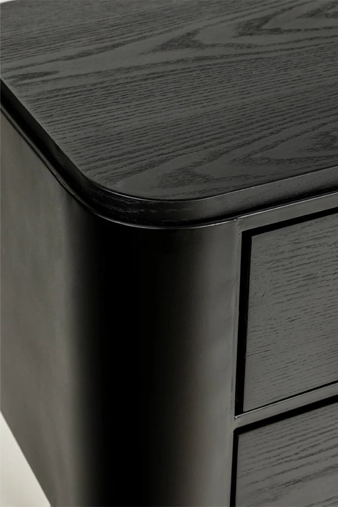 Komodinë Colombo, e zezë me të artë, 50x39x63