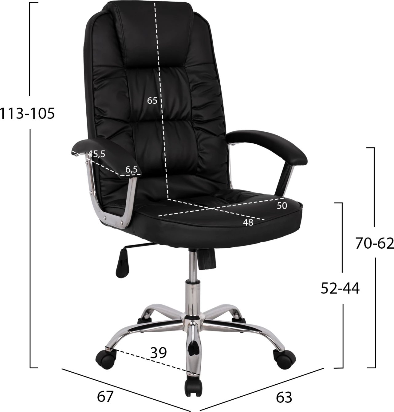 Karrige për zyre REESE FH1112, e zezë