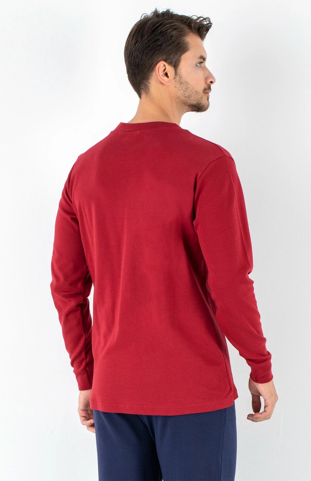 Set pizhamash për burra, ngjyrë e kuqe Claret, Jumeon, 256-020530, XXL