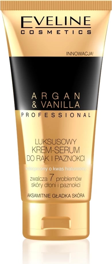 Krem-serum për duar dhe thonj për femra Eveline Cosmetics Argan & Vanilla Luxury, 100ml