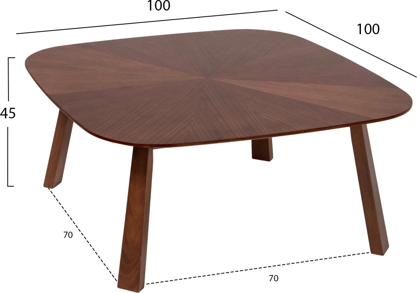 Tavolinë kafeje RINER, MDF, ngjyrë arre, 100x100x45H cm Tavolinë kafeje RINER, MDF, ngjyrë arre, 100x100x45H cm