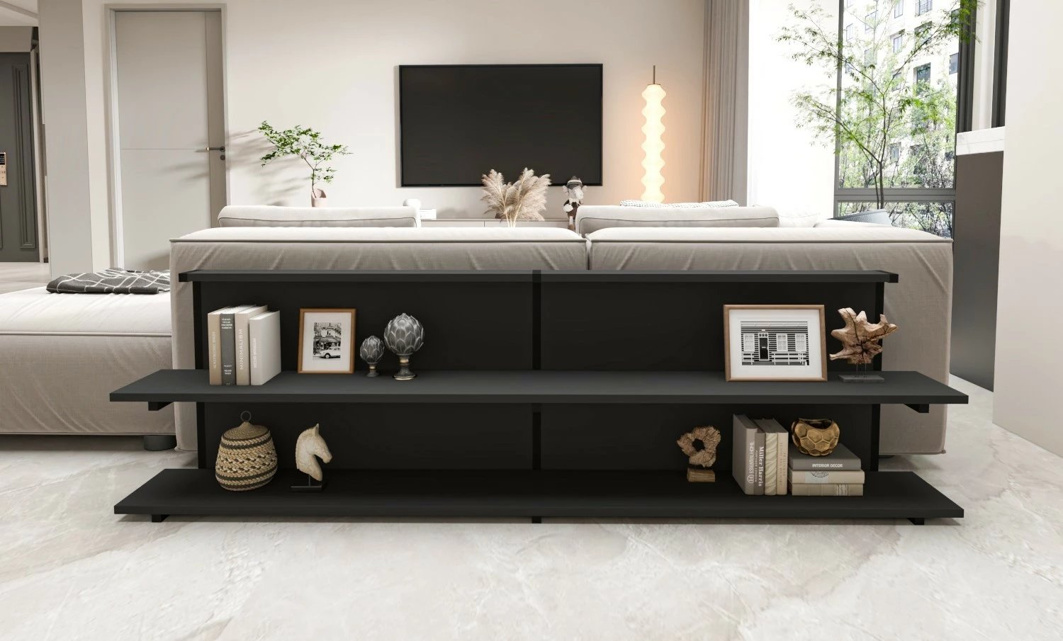 Tavolinë anësore Skye Decor, ngjyrë antracit, Mela