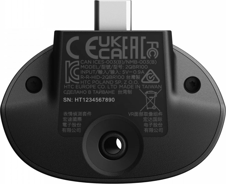 Modul për ndjekje të shprehjeve të fytyrës HTC Vive Focus 3, 99HATH004-00, i zi