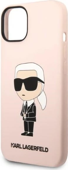 Mbështjellës Karl Lagerfeld Silicone Ikonik për iPhone 14 Plus 6.7", rozë