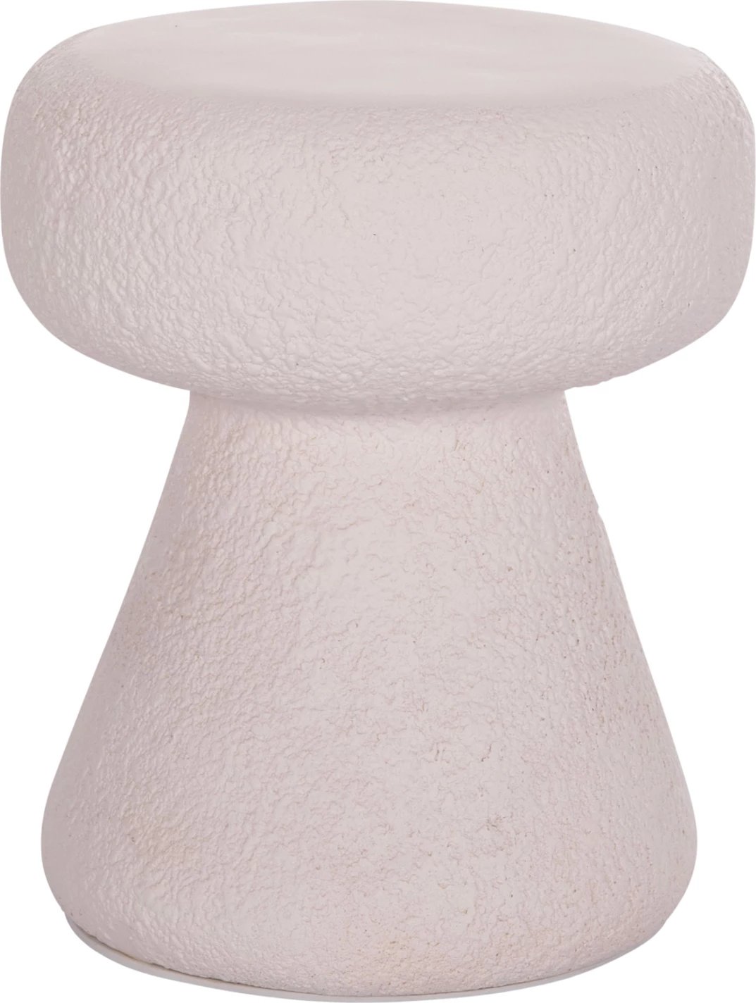 Stool i rrumbullakët INTERON, fibër-cement, ngjyrë e bardhë, FH18171.02, Φ34x39cm