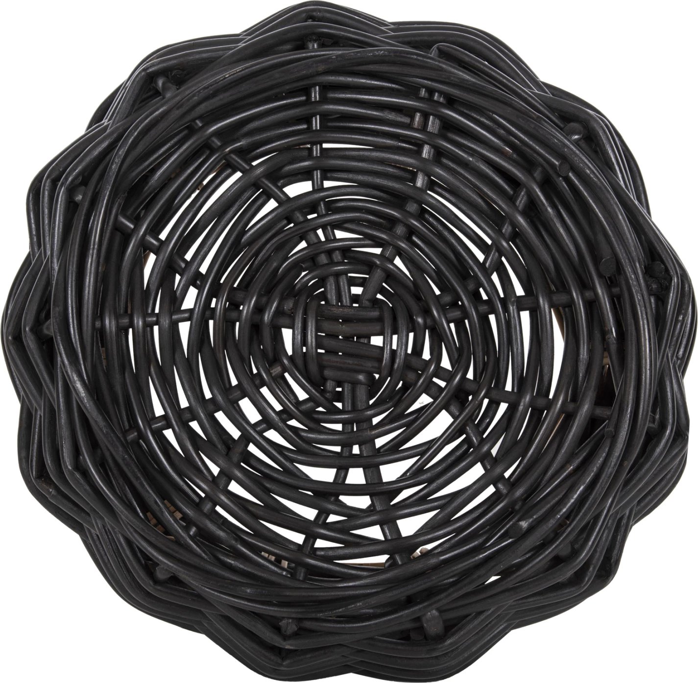 Shportë dyshemeje POTTS FH4378 CL rattan, ngjyrë zezë & natyrale, Φ62x36H cm