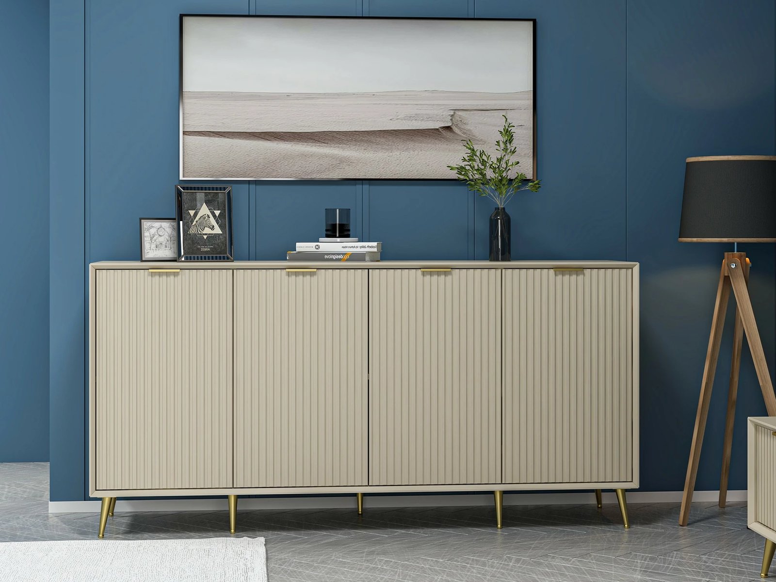 Konsolë Hanah Home, Luxe, ngjyrë rëre