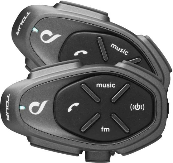 Set interkomësh për motoçikletë INTERPHONE TOUR HD, 2 copë, i zi