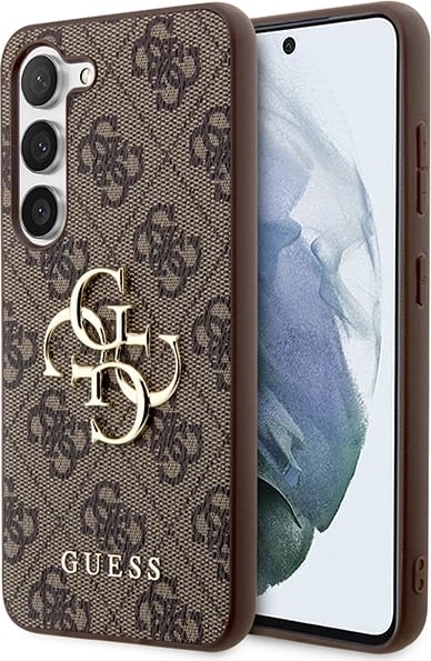 Mbështjellës Guess 4G Big Metal Logo për Samsung Galaxy S23, Hardcase, Kafe
