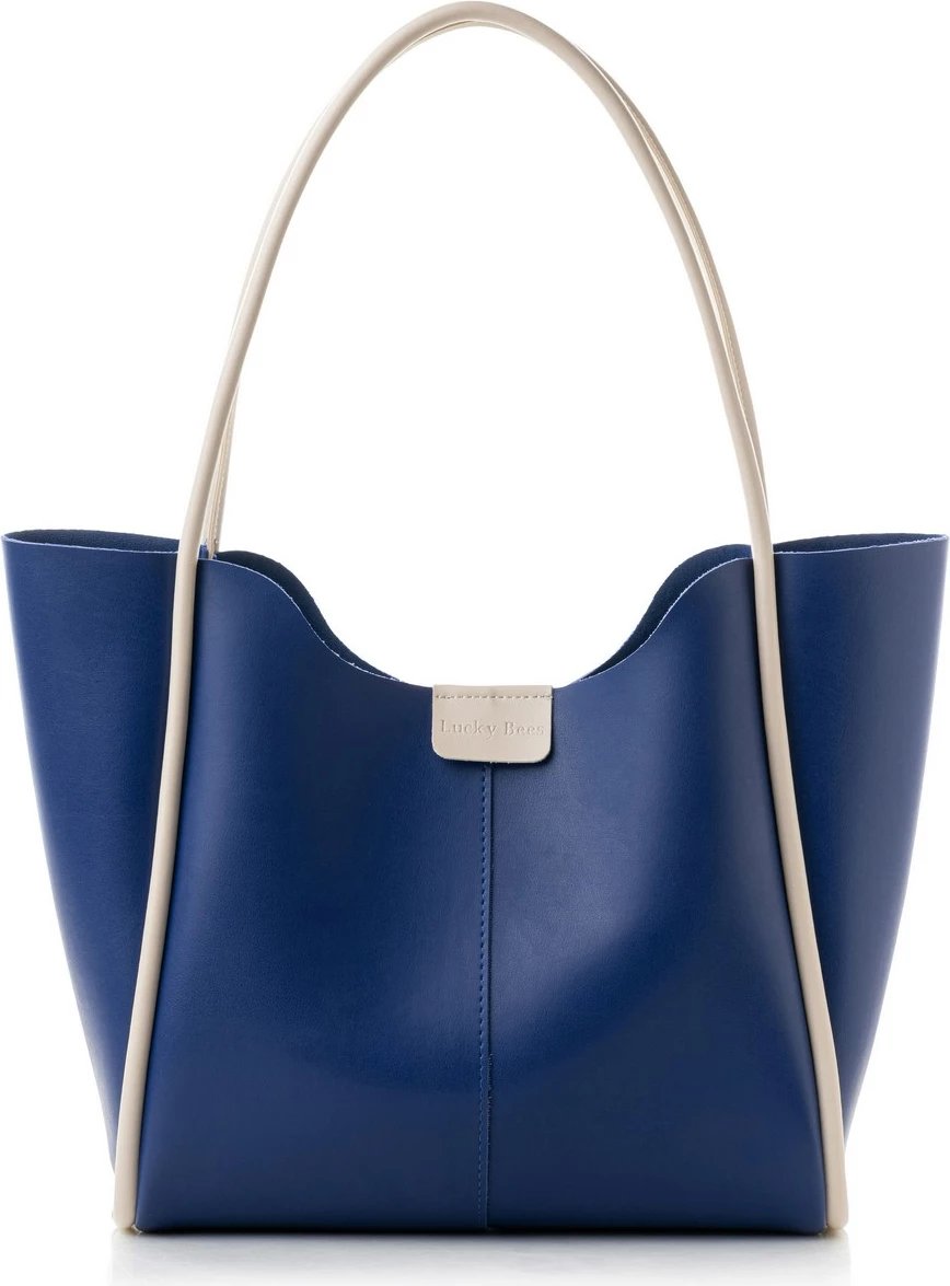 Çantë tote Lucky Bees, 1264 Farina, ngjyrë sax blue dhe krem