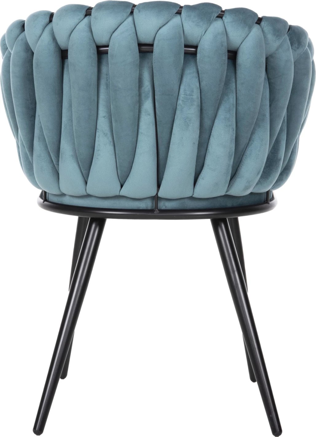 Karrige LUANDA FH8741.05 kadife ngjyrë tyrkiz-me këmbë metalike të zeza 62x54x79Hcm., set prej 2 copë